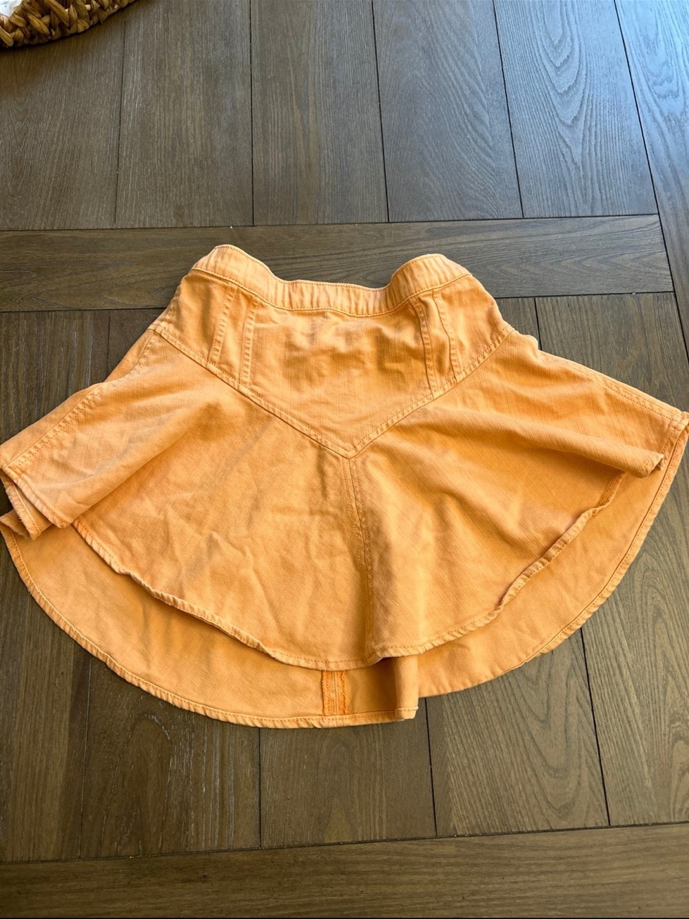 aerie Peach-Orange Circle Skater Mini Skirt